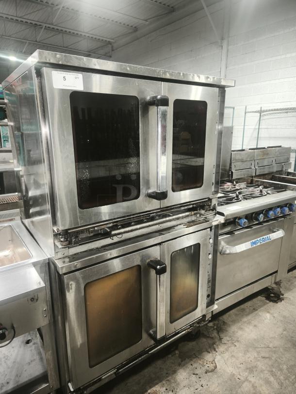 Southbend PCE15S/SI Platinum double convection oven, stainless steel, 7.5kW, 240v/3ph, visible wear, 2 glass doors.