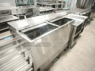 Glastender MF48-S2 glass chiller, stainless steel, 147 mug capacity, 120v, used condition, visible label and model marking.