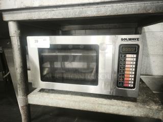 SOLWAVE heavy-duty commercial microwave, stainless steel, digital controls, keypad with multiple settings, auction tag 39.
