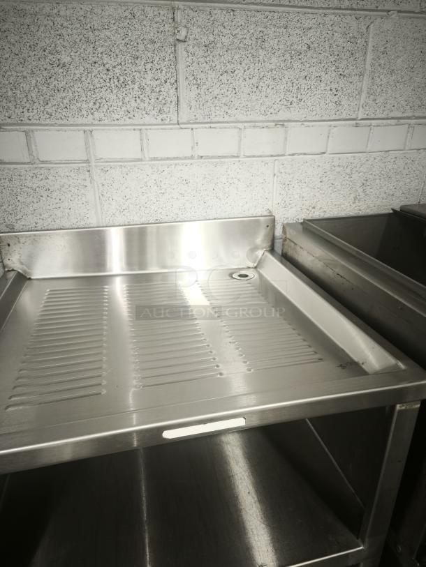 Advance Tabco CRD-2BM stainless steel underbar glass rack unit with drainboard top, 24" x 21", in good condition.