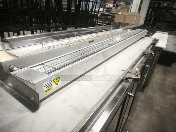 SENTINEL Glo-Ray Infrared Food Warmer, model RESH-72, 120V, 1800W, with toggle controls, caution label visible, used.