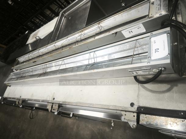 SENTINEL Glo-Ray Infrared Food Warmer, Model RESH-72, 120V, 1800W, toggle controls, visible wear, labels intact.