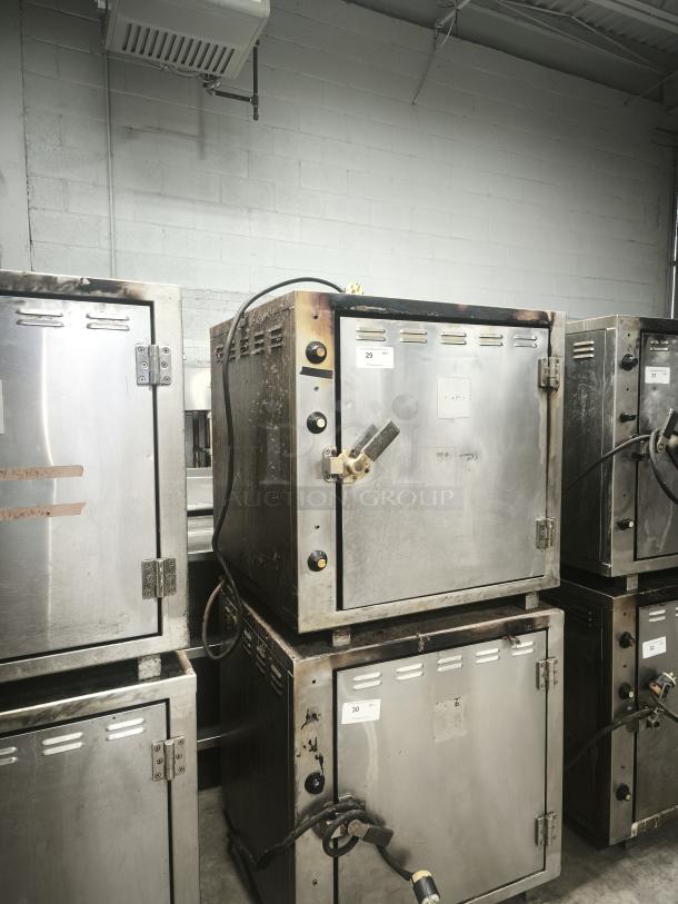 ROK RCI-P650E high-temperature lab stone oven, stainless steel, used condition, visible wear, heat-resistant up to 450°F.