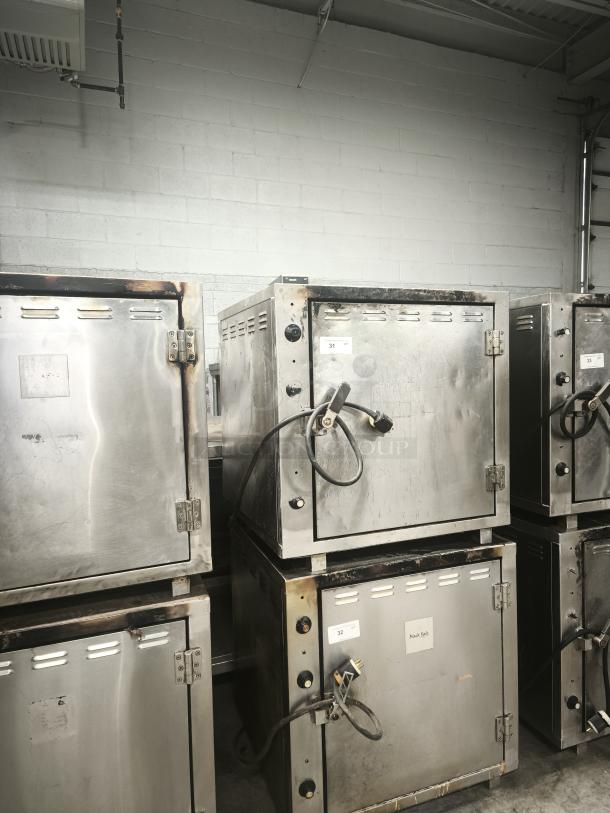 ROK RCI-P650E high-temperature lab stone oven, stainless steel, up to 450 degrees, used condition, visible wear marks.