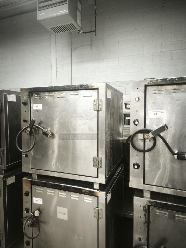 ROK RCI-P650E high-temperature lab stone oven, heavy-duty, stainless steel, used condition, visible power cords, labeled "31."