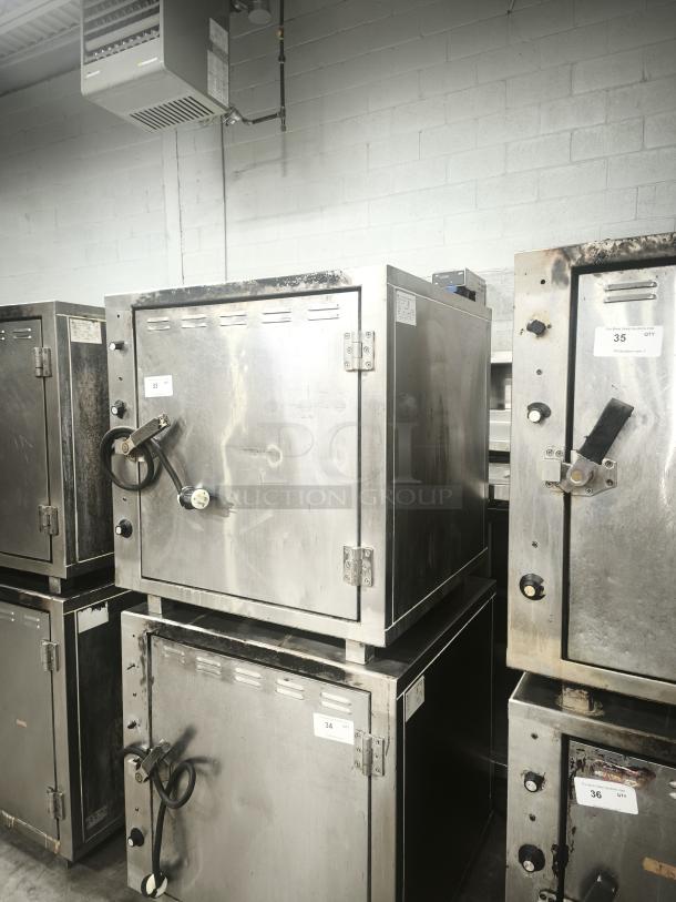 ROK RCI-P650E high-temperature lab stone oven, stainless steel, accommodates up to 450°F, industrial grade, visible wear marks.