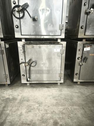 ROK RCI-P650E high-temperature lab stone oven, stainless steel, holds up to 450 degrees, heavy-duty, used condition, labeled "34".