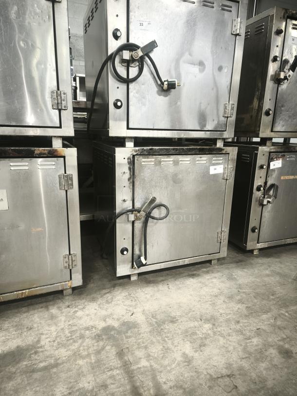 ROK RCI-P650E high-temperature lab stone oven, stainless steel exterior, visible power cord, heavy-duty condition.