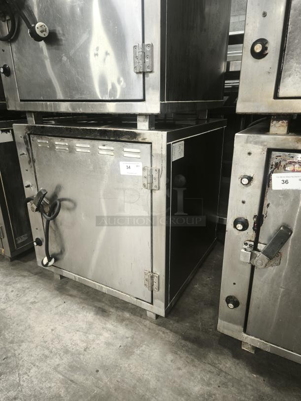 ROK RCI-P650E heavy-duty lab stone oven, stainless steel, high temperature up to 450°F, visible label reads "34 QY".