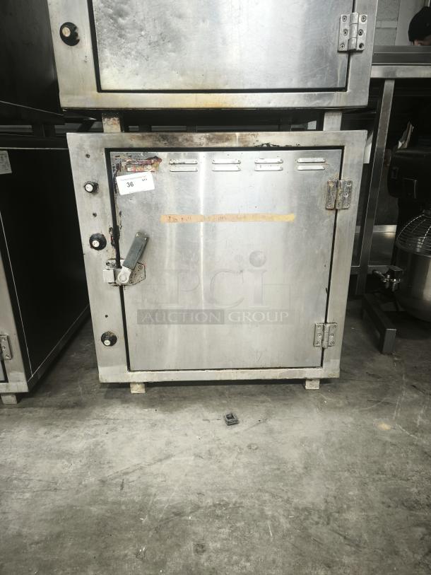 ROK RCI-P650E lab stone oven, heavy-duty, 450-degree capacity, stainless steel, fair condition, visible tag.