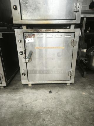 ROK RCI-P650E lab stone oven, heavy-duty, 450-degree capacity, stainless steel, fair condition, visible tag.