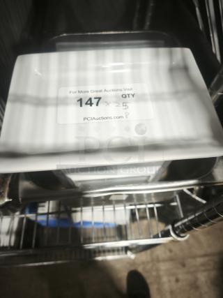 Rectangular bright white porcelain plate with square edges, clean condition. Auction tag marked "147 QTY x25".