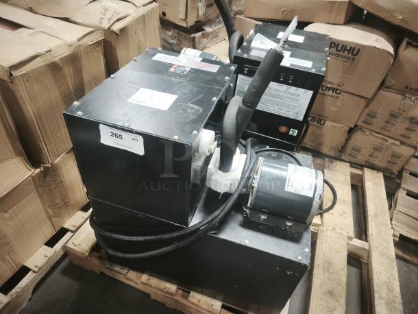 Perlick 4414 Draft Beer System Power Pack with air-cooled mechanism, one pump, black casing, visible labels, on a pallet.