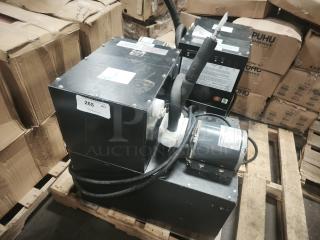 Perlick 4414 Draft Beer System Power Pack with air-cooled mechanism, one pump, black casing, visible labels, on a pallet.