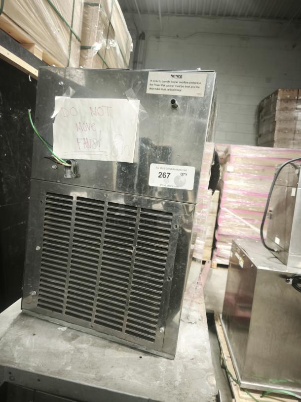 Perlick 4414 draft beer system power pack, air cooled with one pump. Visible "Do Not Move" sign and auction label "267".