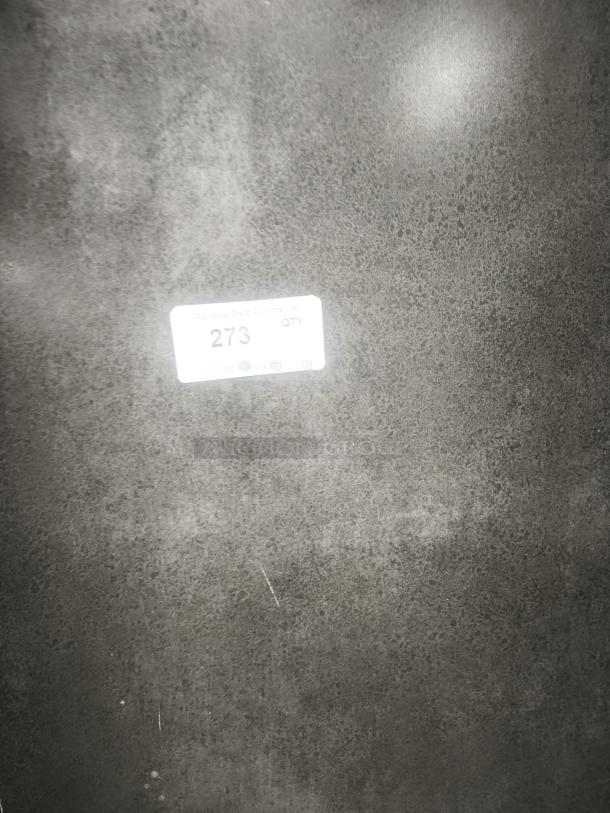 Rectangular table surface with textured finish, designed for booth seating. Visible tag: "273 QTY, PCI Auctions."