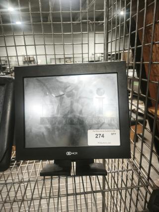 NCR POS monitor and terminal with cables. Features NCR branding and clear display. Used condition. Auction tag number 274.