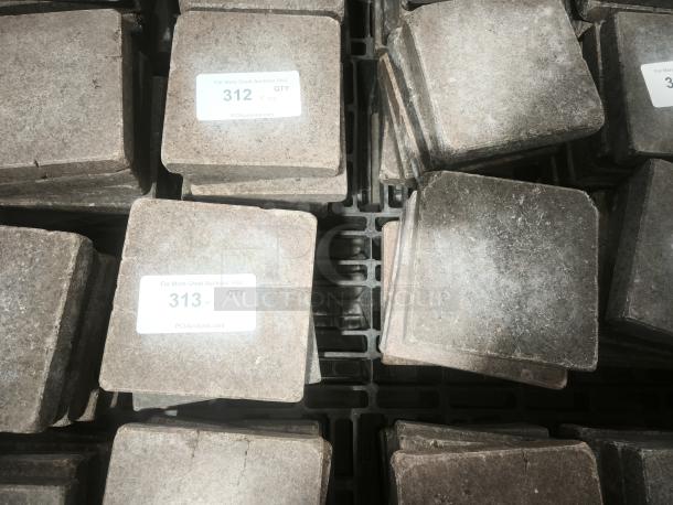 NSF certified volcanic granite slabs for cooking; multiple square pieces shown with quantity labels.