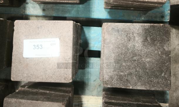 NSF certified volcanic granite cooking stones, square shape, used for food preparation. Visible auction label indicating quantity.