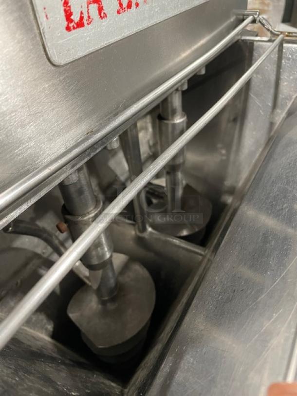 La Baresina BARESINA5.5 stainless steel conveyor pasta machine; electric-powered with visible mechanical components; SN: 10172TVC.