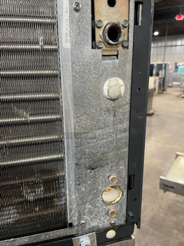 Scotsman Prodigy Series ice maker interior. Stainless steel, Energy Star certified, model C0322SA-1A/B322S.