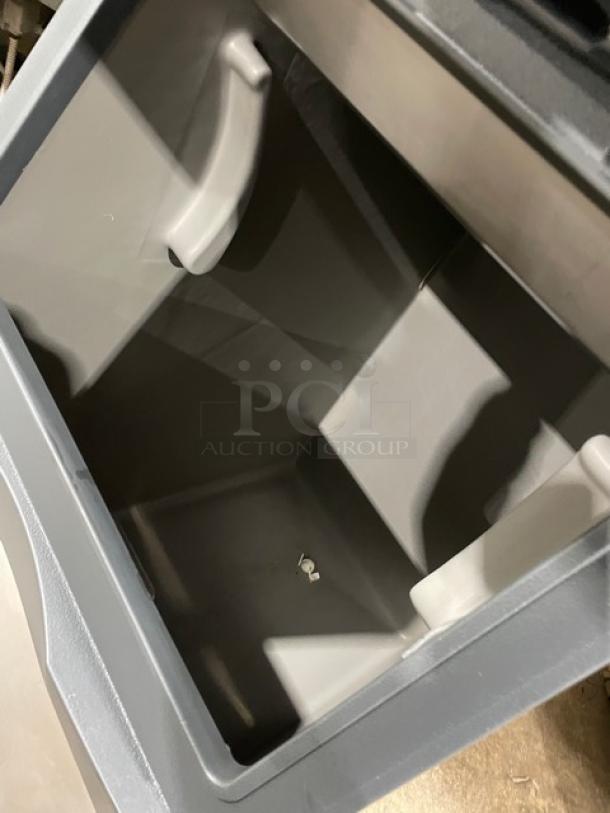 Scotsman Prodigy stainless steel ice machine/bin combo, Model C0322SA-1A/B322S, air-cooled, Energy Star certified, on legs.