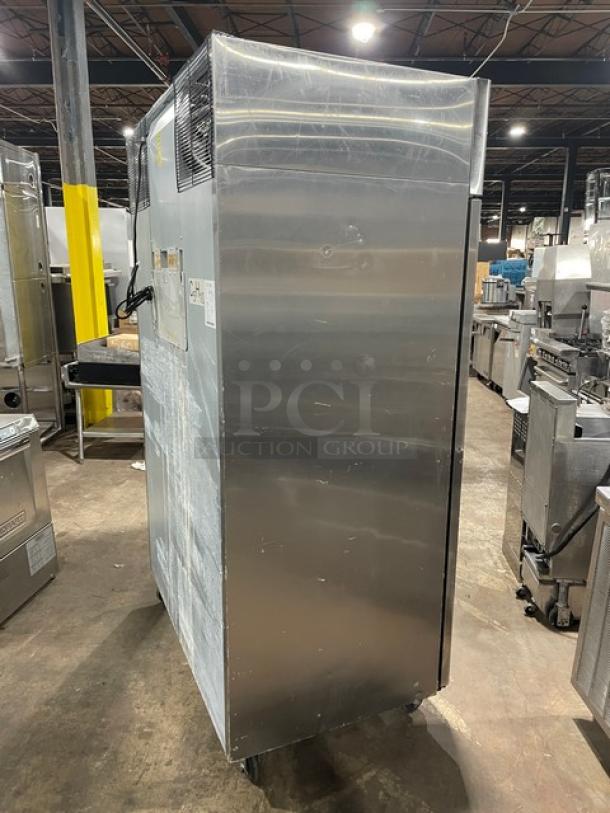 Atosa 2020 commercial stainless steel 2-door reach-in freezer, model MBF8002GR, Energy Star certified, on casters.