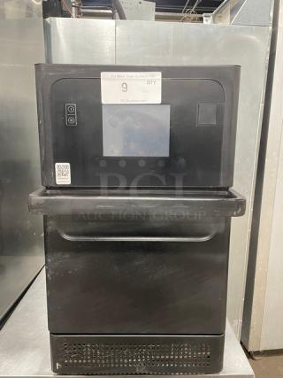 MerryChef Eikon E2S countertop high-speed oven, black, electric powered, touchscreen, commercial use, late model.