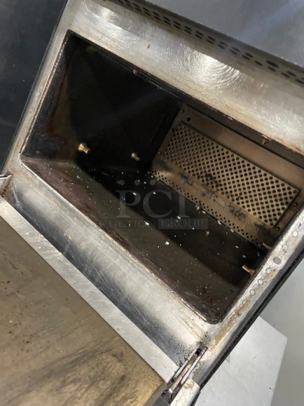 MerryChef Eikon E2S high-speed oven, black, electric, countertop model, shows interior condition and wear.