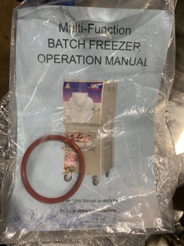 Multi-Function Batch Freezer operation manual and red ring gasket for 2023 ICM-12 ice cream machine.