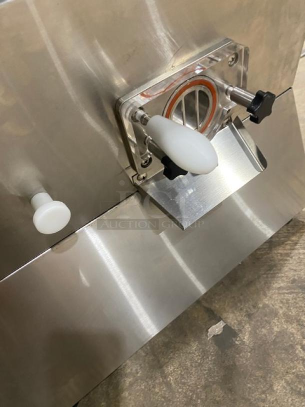 Late model 2023 stainless steel ice cream machine, model ICM-12, 110V, commercial countertop, single-flavor, excellent condition.