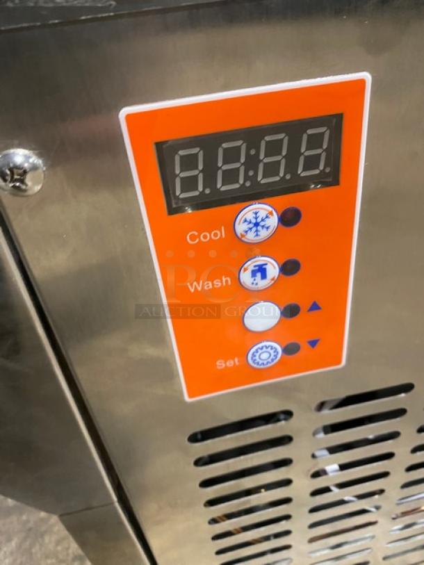 2023 stainless steel electric ice cream machine, Model ICM-12, SN: 20231102, with digital controls, 110V.