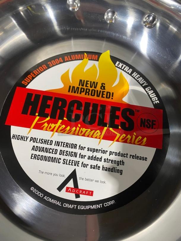 Adcraft Hercules Professional Series Aluminum Fry Pan, Model HER-12FP/4. New condition, polished interior, ergonomic handle.