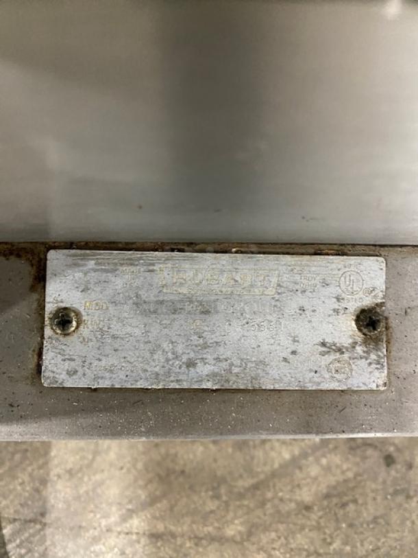 Hobart CN85 commercial stainless steel convection oven, model SN: MCF5551, 208V, on legs, with visible labeling.