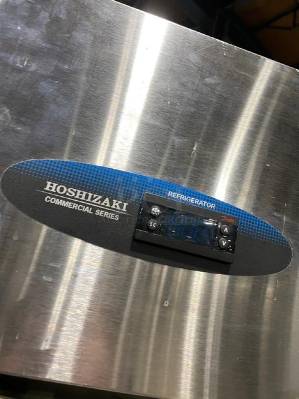 Hoshizaki CR2SFS Commercial Stainless Steel 2-Door Refrigerator, Energy Star Certified, with control panel display.