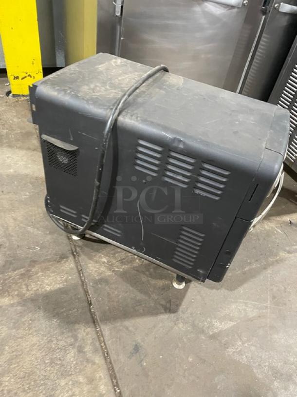 TurboChef Sota Series black countertop high-speed rapid cook oven, model NGO, with digital controls, on legs; 208/240V, 1 phase; condition shows visible wear.