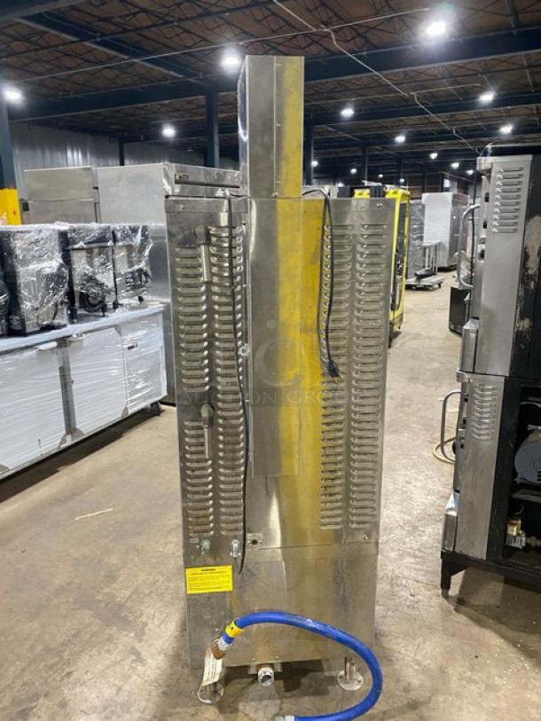 Market Forge ETP10G dual compartment 10-pan convection steamer, stainless steel, natural gas, Energy Star, individual controls.