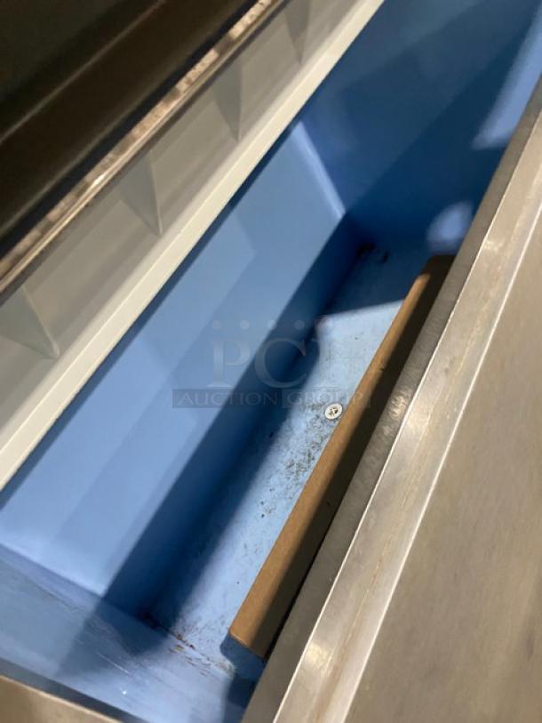 Hoshizaki KM-901MRH ice maker, stainless steel, crescent cube style, electric, remote-cooled, interior view, 208-230V.