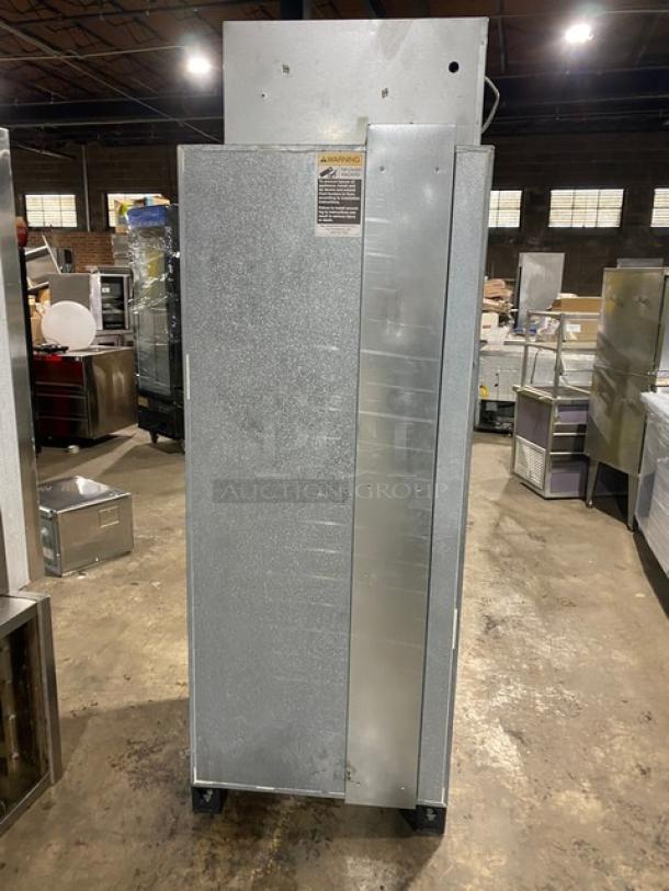 Sub-Zero Model 430 stainless steel refrigerated wine cooler with single glass swing door. Commercial use, good condition.