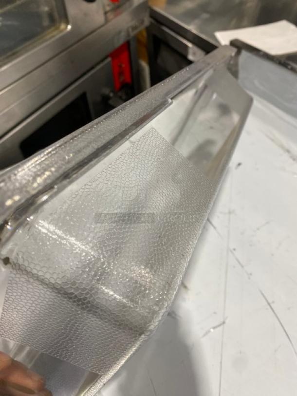 Rubbermaid Commercial clear polycarbonate 2-gallon food storage pan, model FG330700CLR, new condition, wrapped.