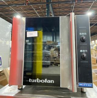 Moffat Turbofan Series commercial countertop convection oven, stainless steel, electric powered, includes wired oven rack, excellent condition.