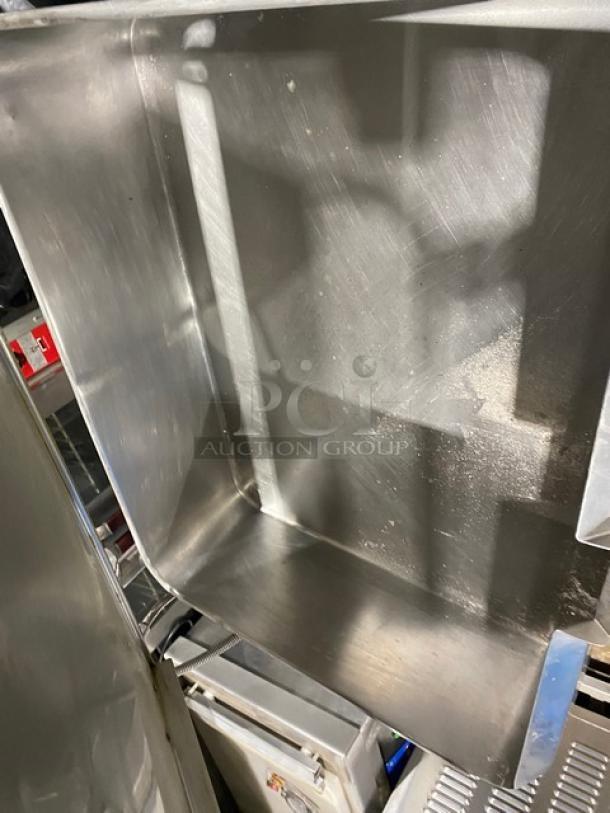 Groen Eclipse Series 40-gallon stainless steel braising pan, model P-40G, features thermostatic control, on legs.