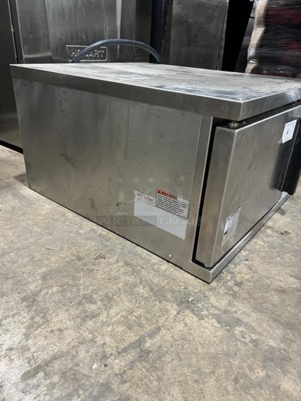 Market Forge PS3E stainless steel electric countertop convection steamer, model, commercial use, visible labels, used condition.