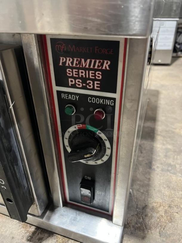 Market Forge PS-3E commercial stainless steel electric convection steamer, Premier Series, control panel, good condition.