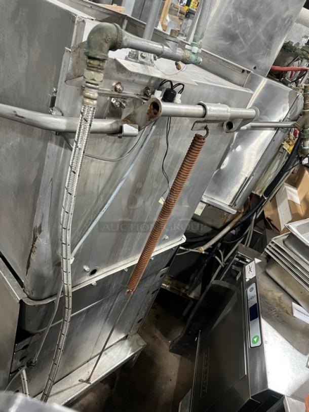 Hobart AM15 commercial stainless steel high-temp dishwasher, model 23-1078-818, on legs, 208-240V, 3-phase.