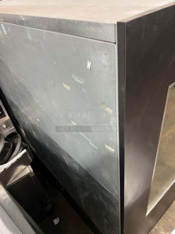 Federal Industries open-air refrigerated merchandiser, model RSSD678SC5, black, visibly used condition, 120V, 1 phase.