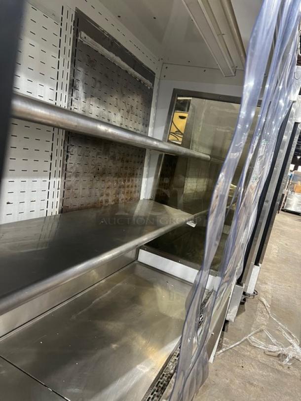 Federal Industries black open-air refrigerated merchandiser display case, Model RSSD678SC5, 120V, 1 Phase, used condition.