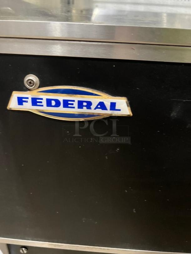 Federal Industries black open-air refrigerated merchandiser, model RSSD678SC5, shown with logo.