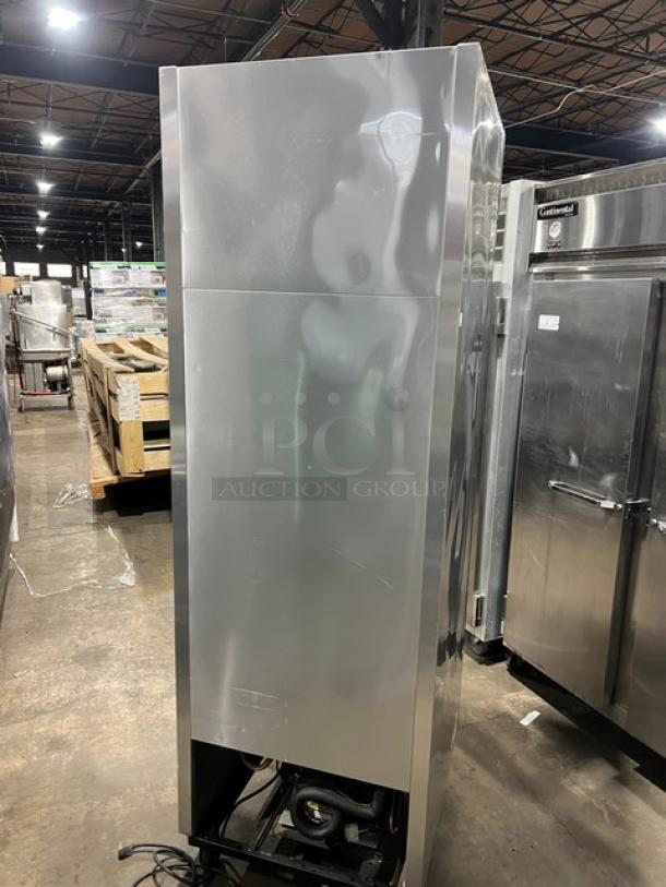 True T-23F commercial stainless steel single door reach-in freezer, Energy Star certified, on casters. Model: T-23F SN: 7942995.