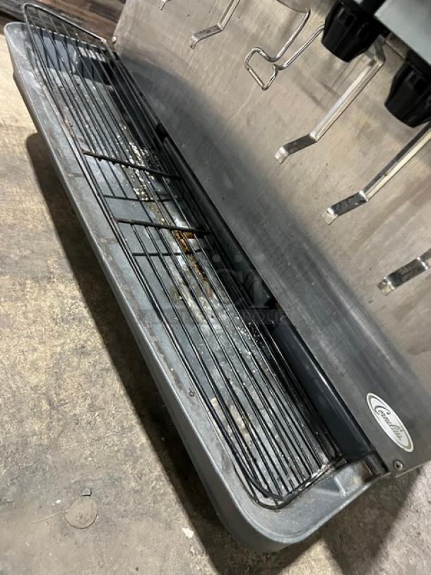 Cornelius ED200 8-flavor beverage dispenser, stainless steel, self-serve levers, drip tray, model SN: 62B1429ED054, 115V, 1 phase.